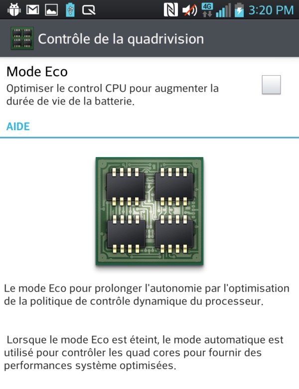 LG Optimus G - Autonomie
