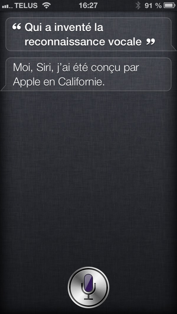 Siri - capture d'écran