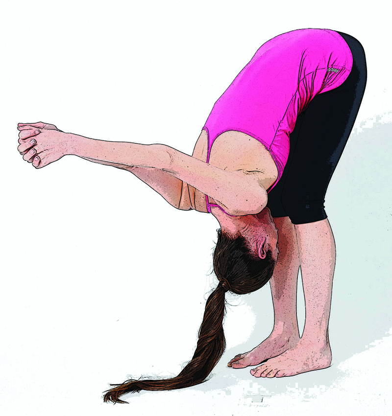 DeskYoga_standing forward bend shoulder opener