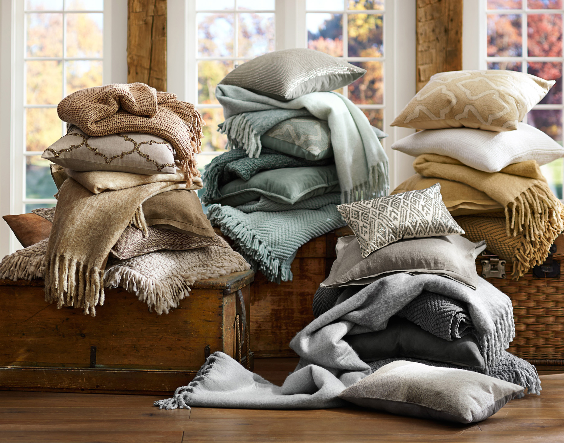 Rustic Luxe Pillows and Throws