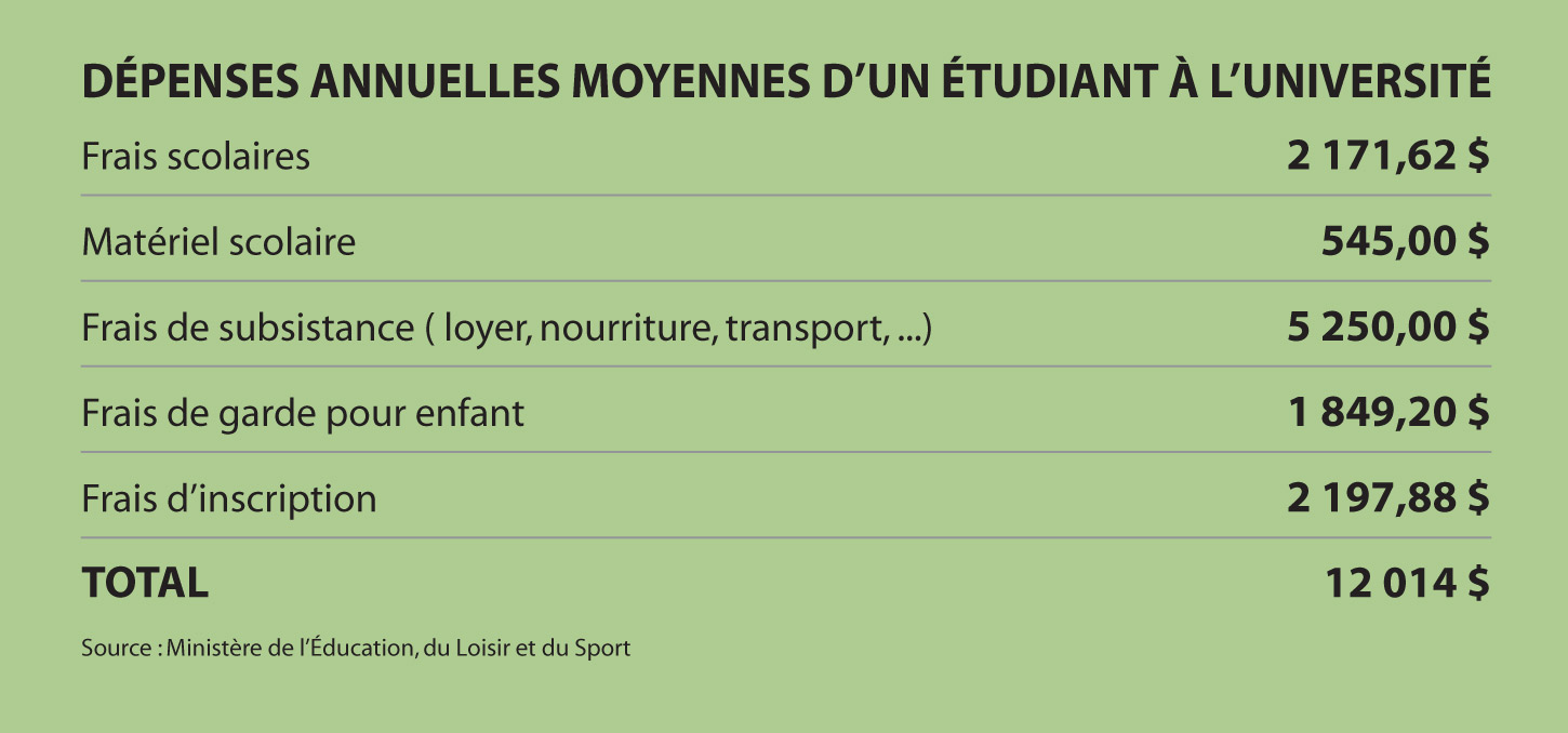 Tableau Depenses Annuelles Moyennes Etudiant QC