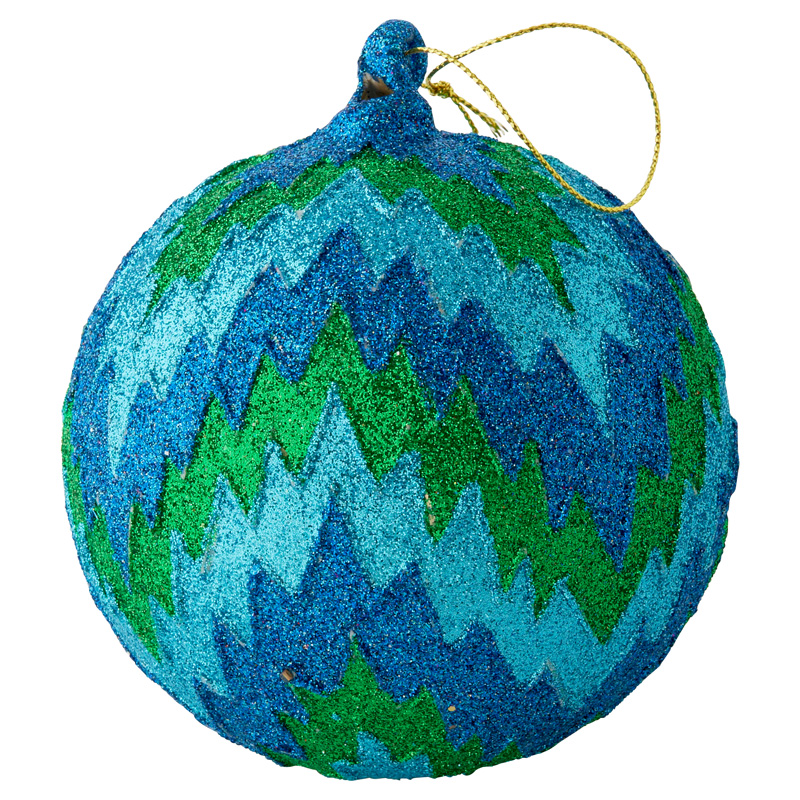 indigo Green&BlueSparkleOrnament