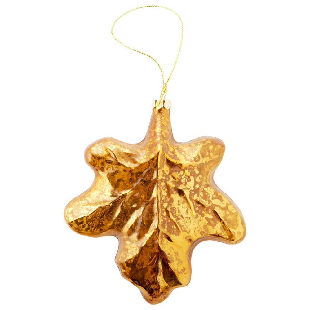 Indigo Glass Leaf Ornament