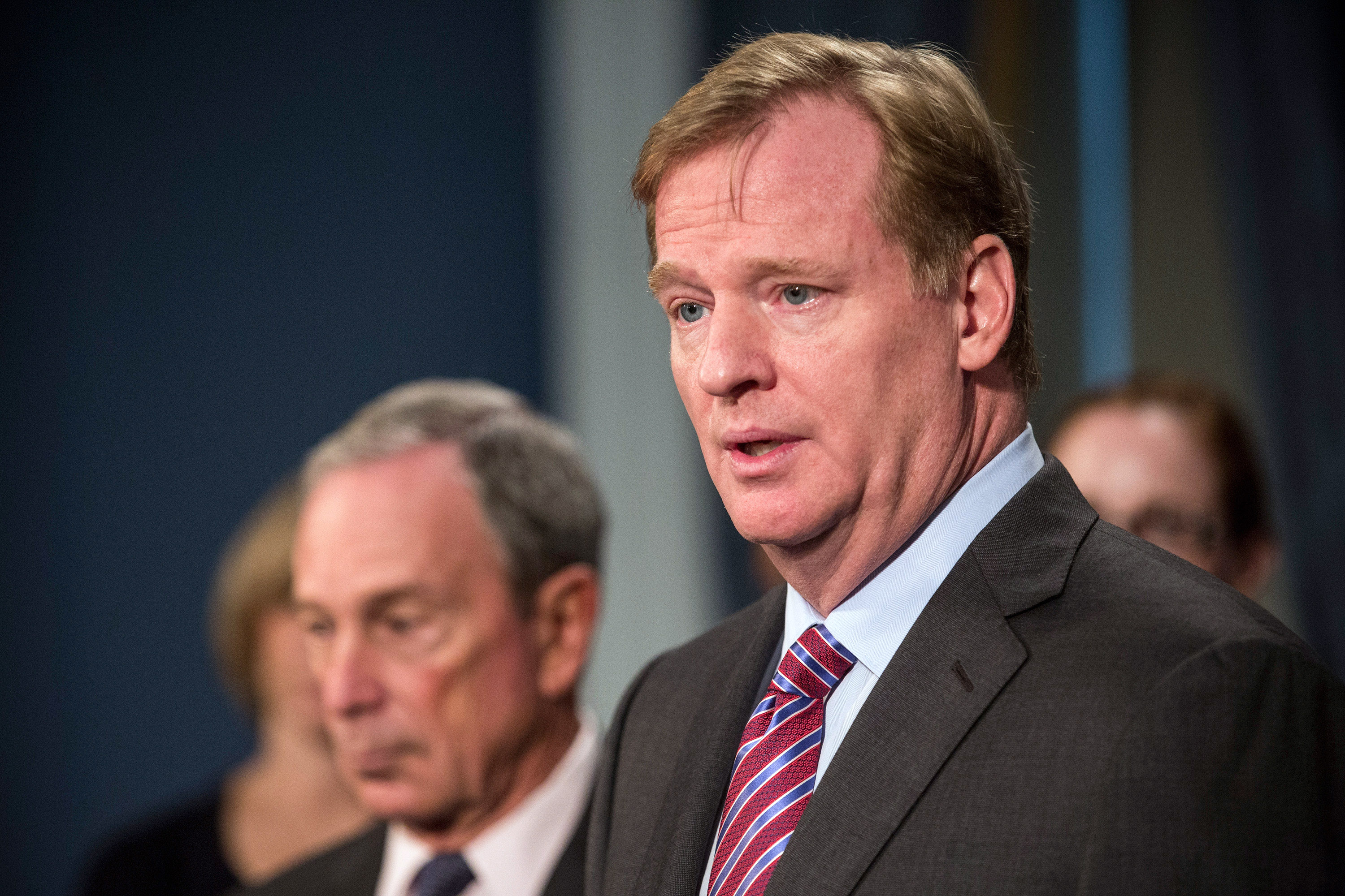 Mayor Bloomberg And NFL Commissioner Roger Goodell Announce Super Bowl Charitable Projects