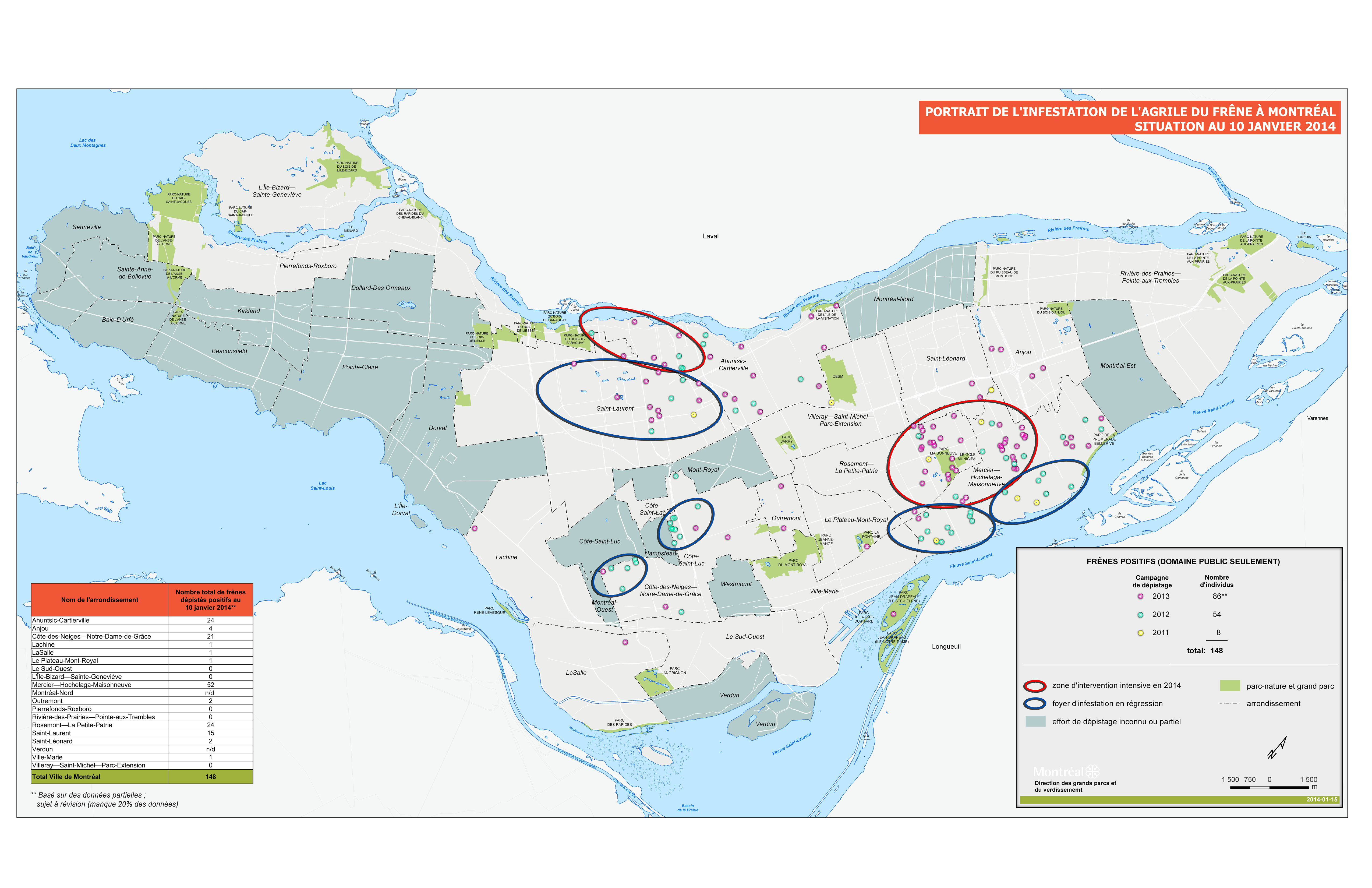 Carte canop&eacute;e de la Ville de Montr&eacute;al