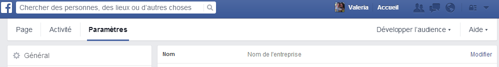 modifier nom de page facebook moins de 200