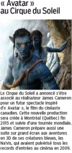 Avatar-Cirque du Soleil Le Parisien