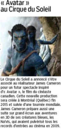 Avatar-Cirque du Soleil Le Parisien