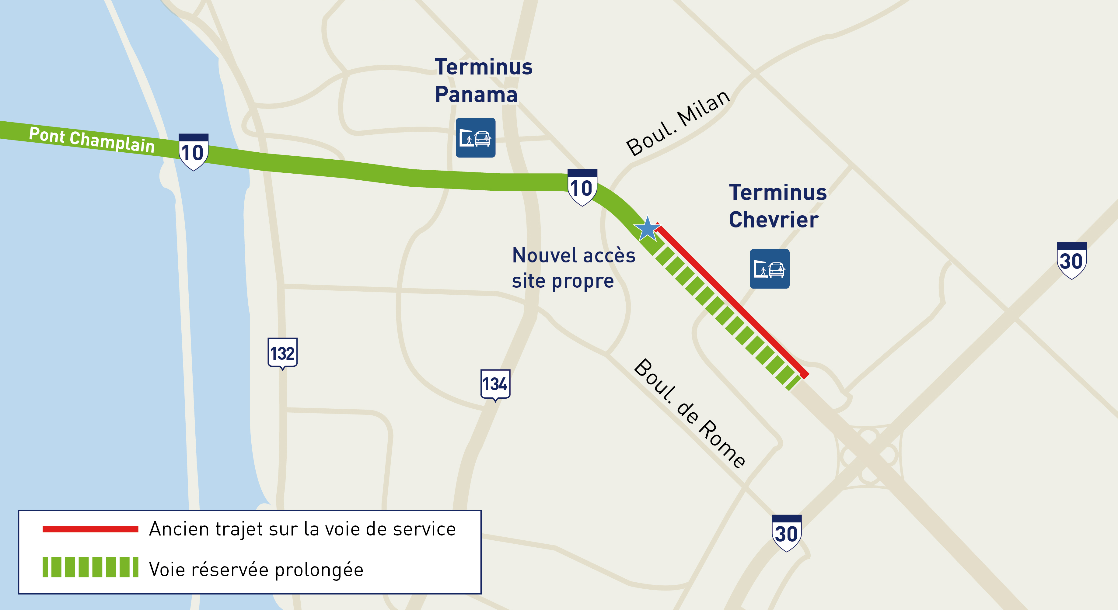 Le prolongement de la voie réservée sur l'autoroute 10.