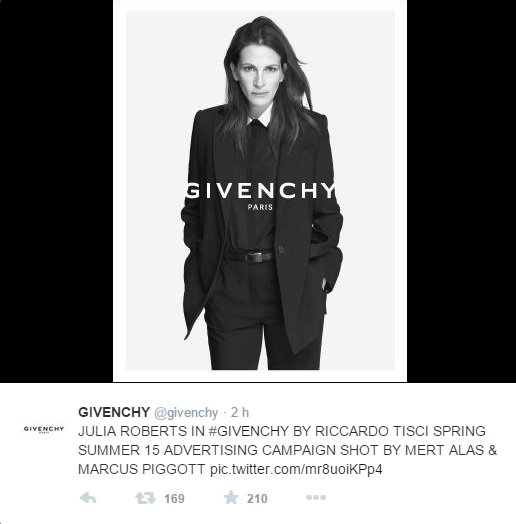 Julia Roberts, égérie de la maison Givenchy