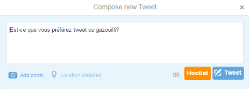 Tweet ou Gazouilli