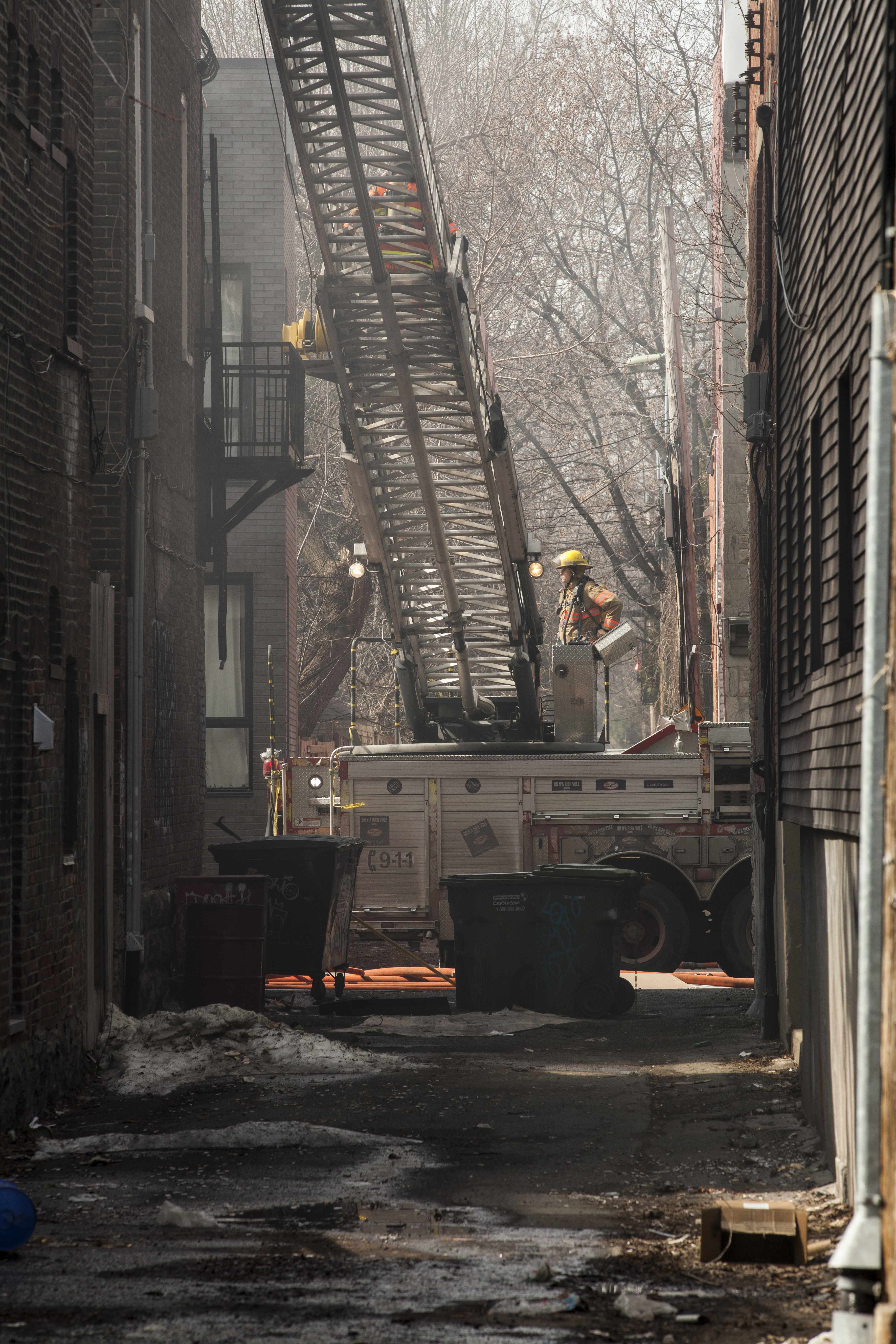Inciendie majeur sur le Plateau-Mont-Royal coin Laval et Roy