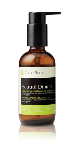 L'huile nettoyante de Corpa Flora, une autre marque d'ici.