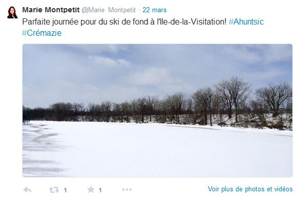 Marie Montpetit, d&eacute;put&eacute;e provinciale de Cr&eacute;mazie, n'h&eacute;site pas &agrave; faire la promotion de sa circonscription sur Twitter.