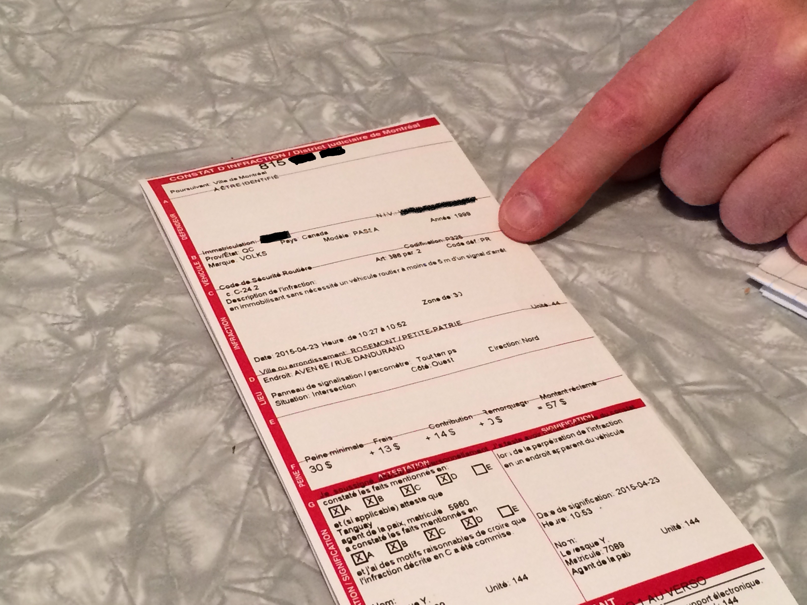 contravention 5 m&egrave;tres