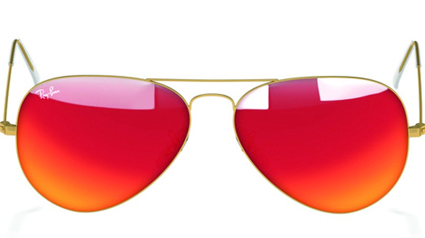 RayBan Aviator flash lenses gold