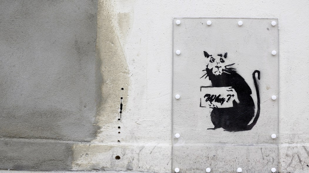 banksy paris volé art urbain rat