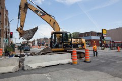 Les travaux sur la rue Jarrry.