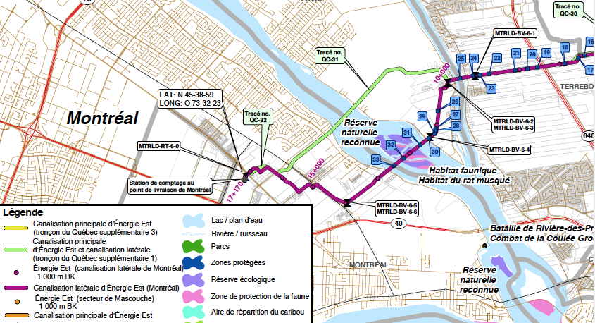 Énergie Est tracé MTL