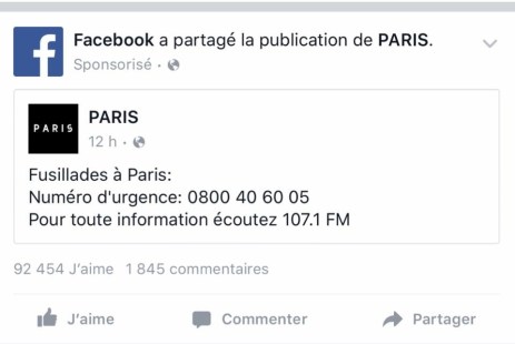 Facebook Sponsored Paris