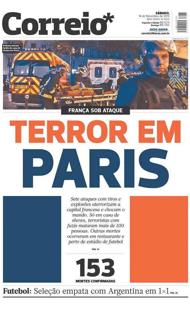 Une journaux paris attaques