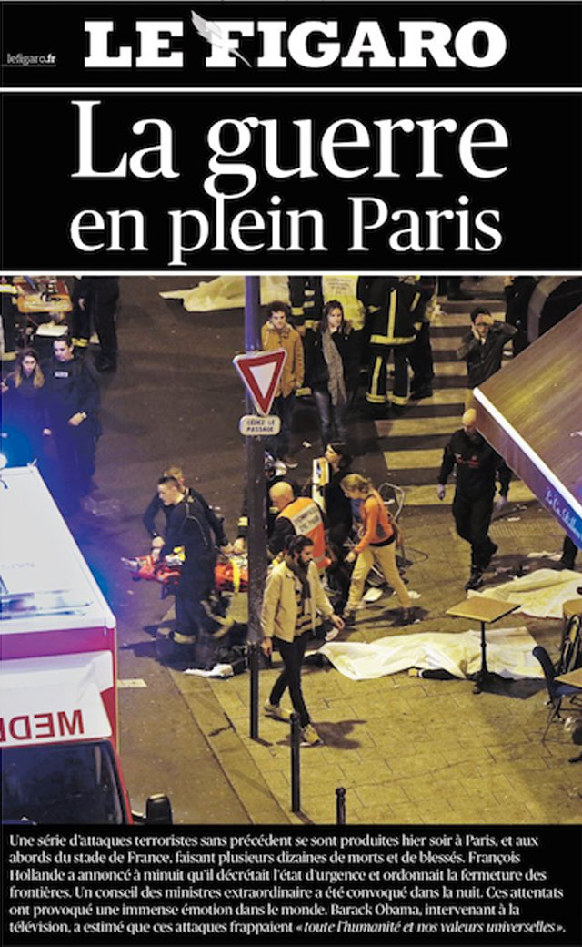 Une journaux paris attaques