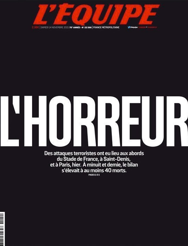 Une journaux paris attaques
