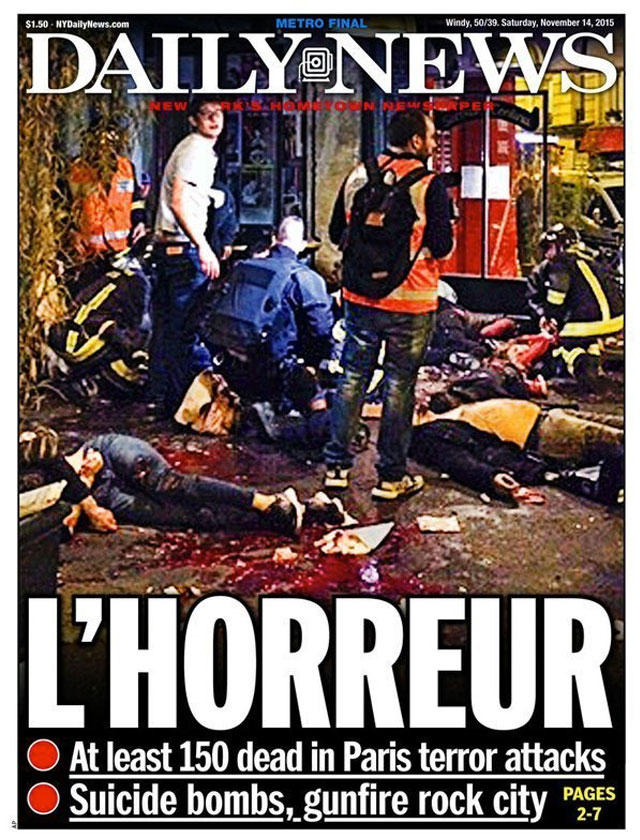 Une journaux paris attaques