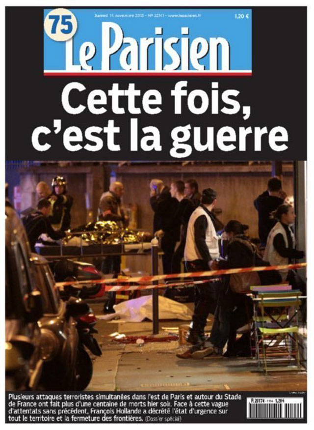 Une journaux paris attaques