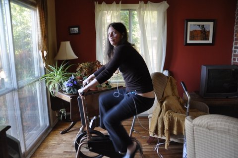 Avant sa greffe, Mme Labelle devait tenter de maintenir la forme, malgr&eacute; les efforts surhumains que cela lui demandait.