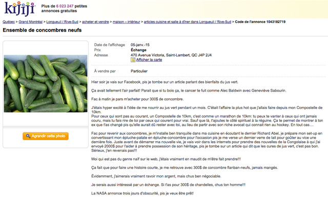 Annonces Kijiji insolites 2015