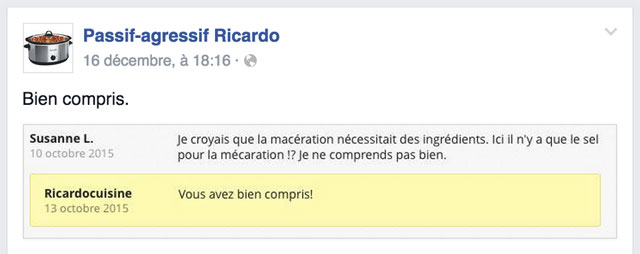 Ricardo passif agressif