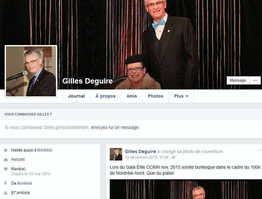 Facebook Gilles Deguire