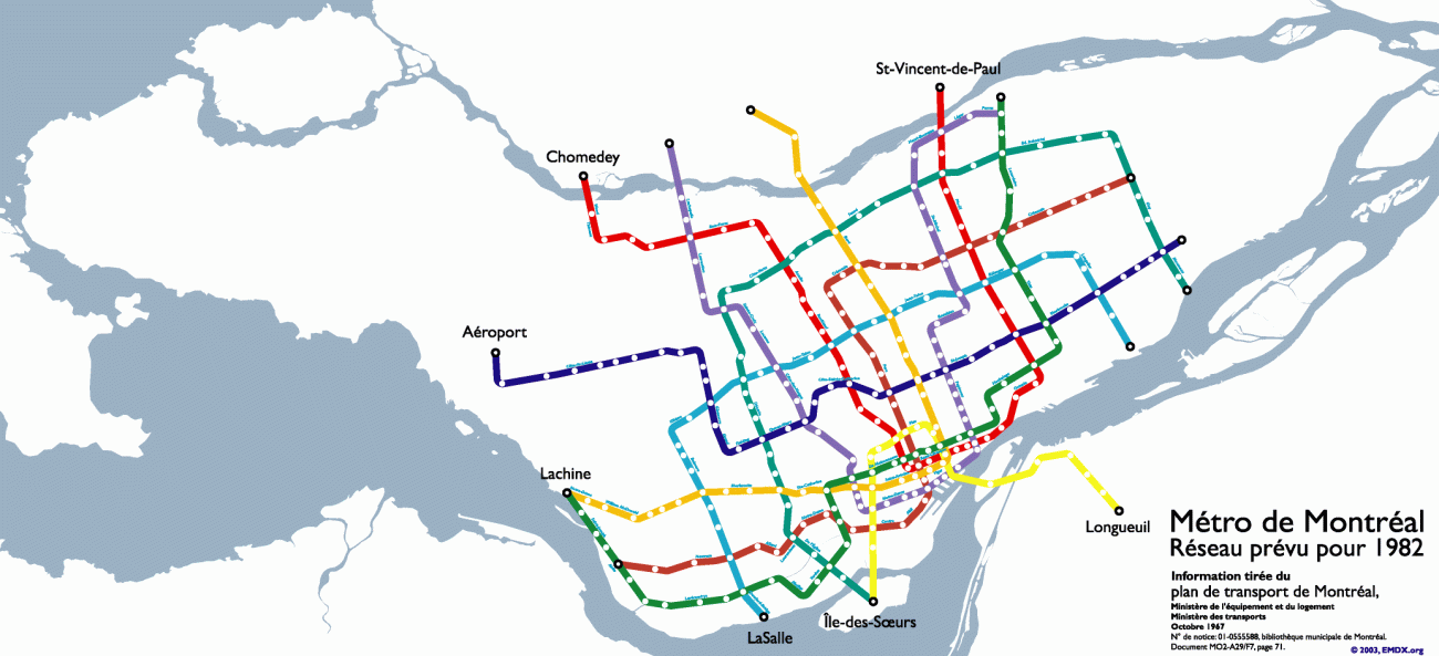 Métro de Montréal tel que vu en 1982