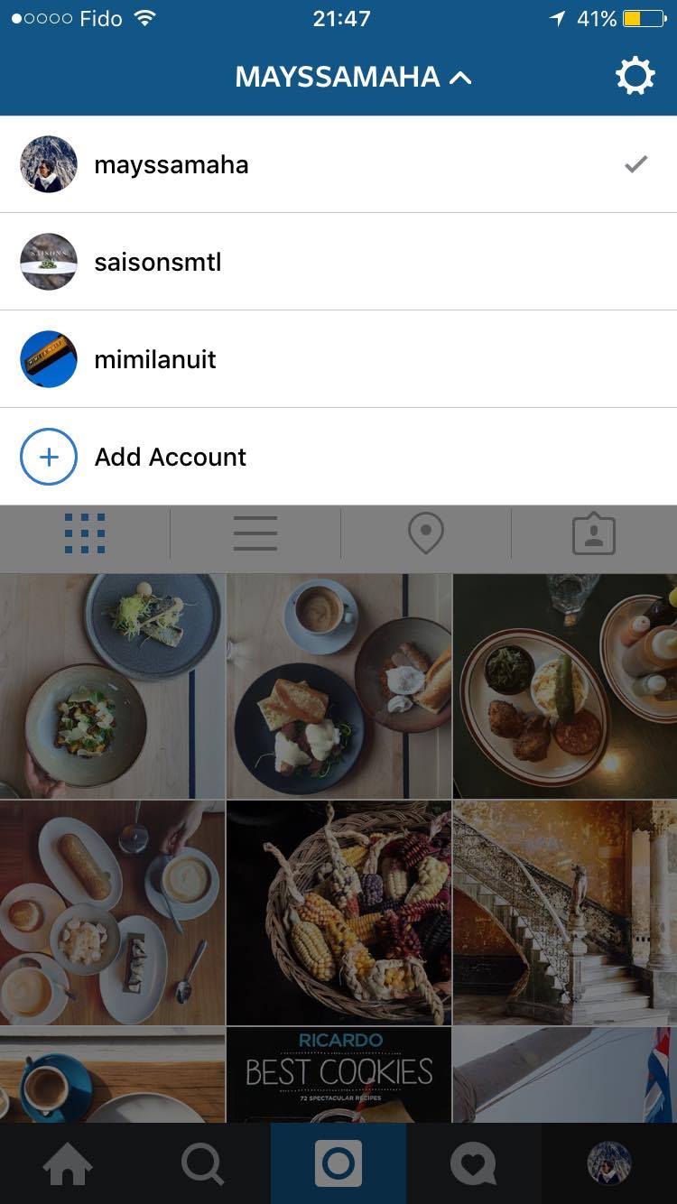 Instagram Comptes multiples