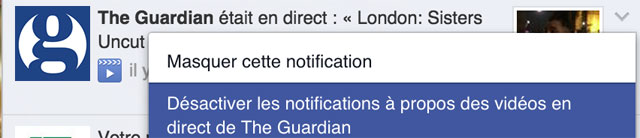 facebook notifications en direct