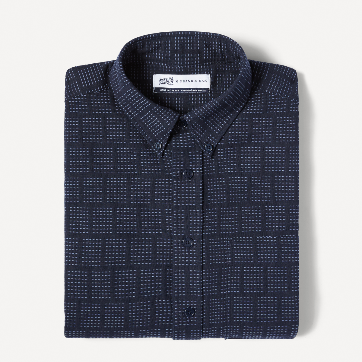 Naked & Famous x Frank & Oak Extended Body Denim Shirt in Indigo