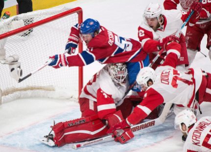 Justin Abdelkader, Jimmy Howard, Kyle Quincey, David Desharnais,