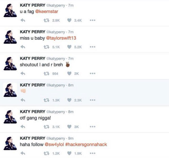katy perry compte pirat&eacute;