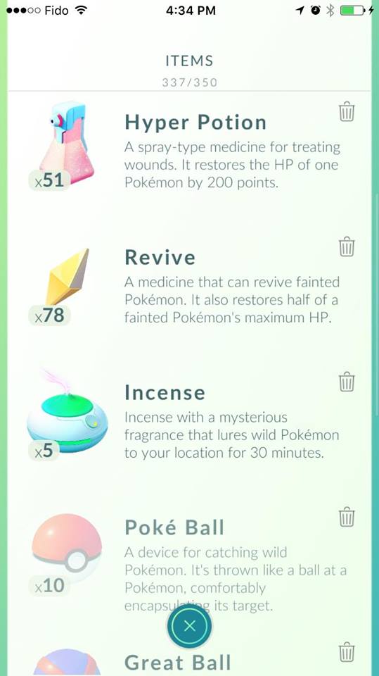 Pokémon go items