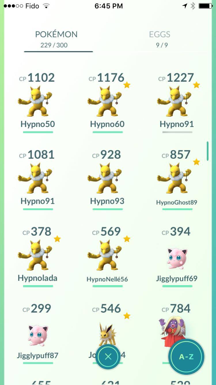 Pokémon Go rename hypno