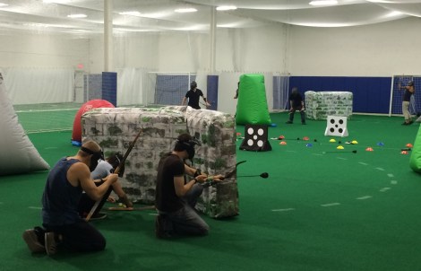Le principe du jeu et d'éviter de se faire toucher par une flèche ou une hache, Photo: Amine Esseghir/TC Media