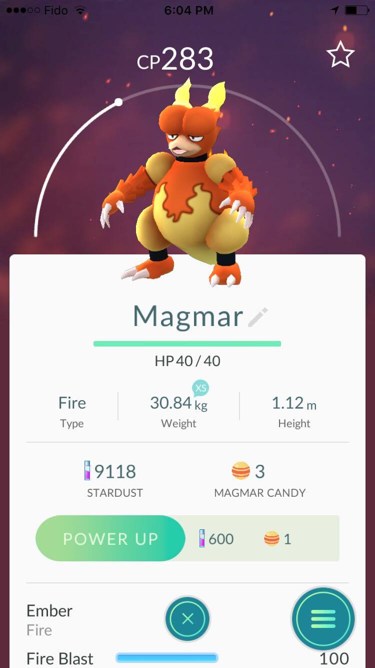 Magmar Pok&eacute;mon Go