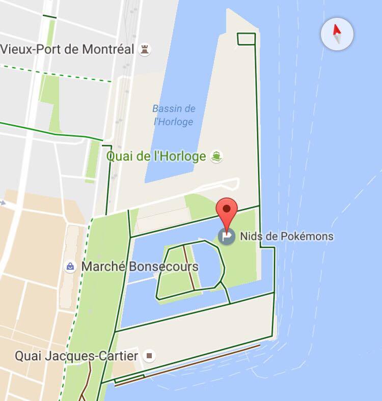 Nid Pokémon go Vieux-port de Montréal