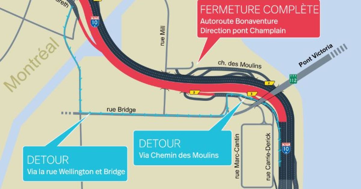 L'autoroute Bonaventure fermée ce soir