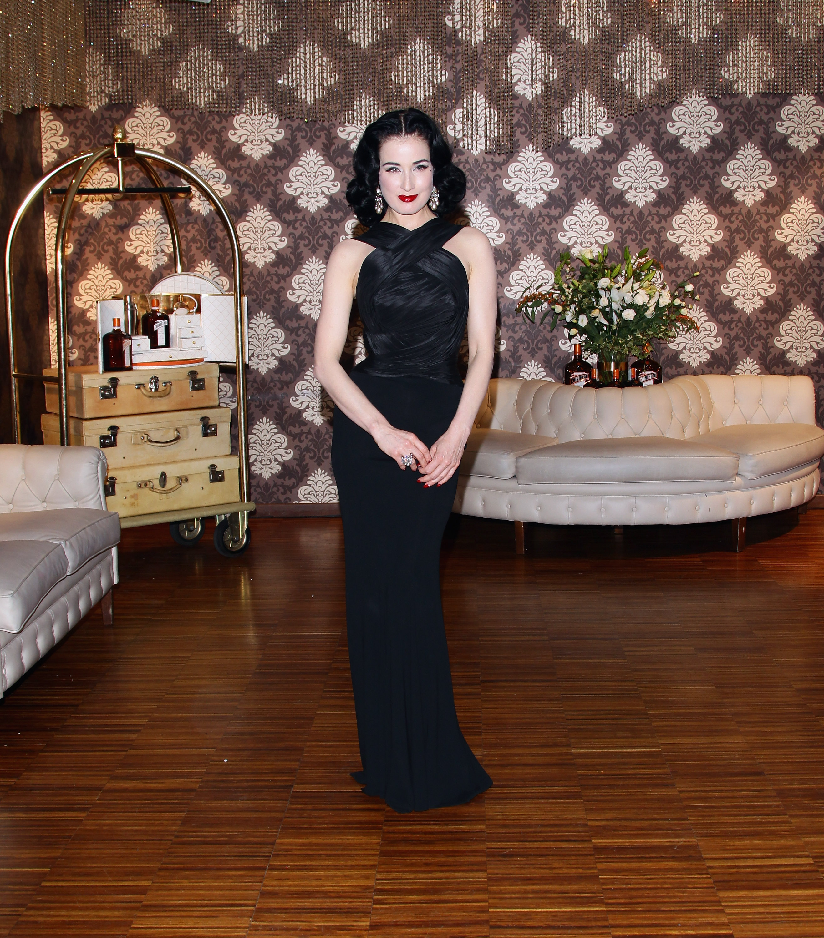 MILAN, ITALY - OCTOBER 11: Dita Von Teese launches 'My Cointreau Travel Essentials' on October 11, 2011 in Milan, Italy. (Photo by Vittorio Zunino Celotto/Getty Images)