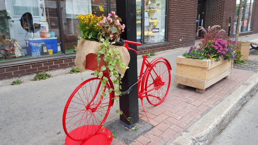 Les vélos fleuris de la promenade font partie des initiatives de la SDC et de l'arrondissement pour verdir la rue Masson.