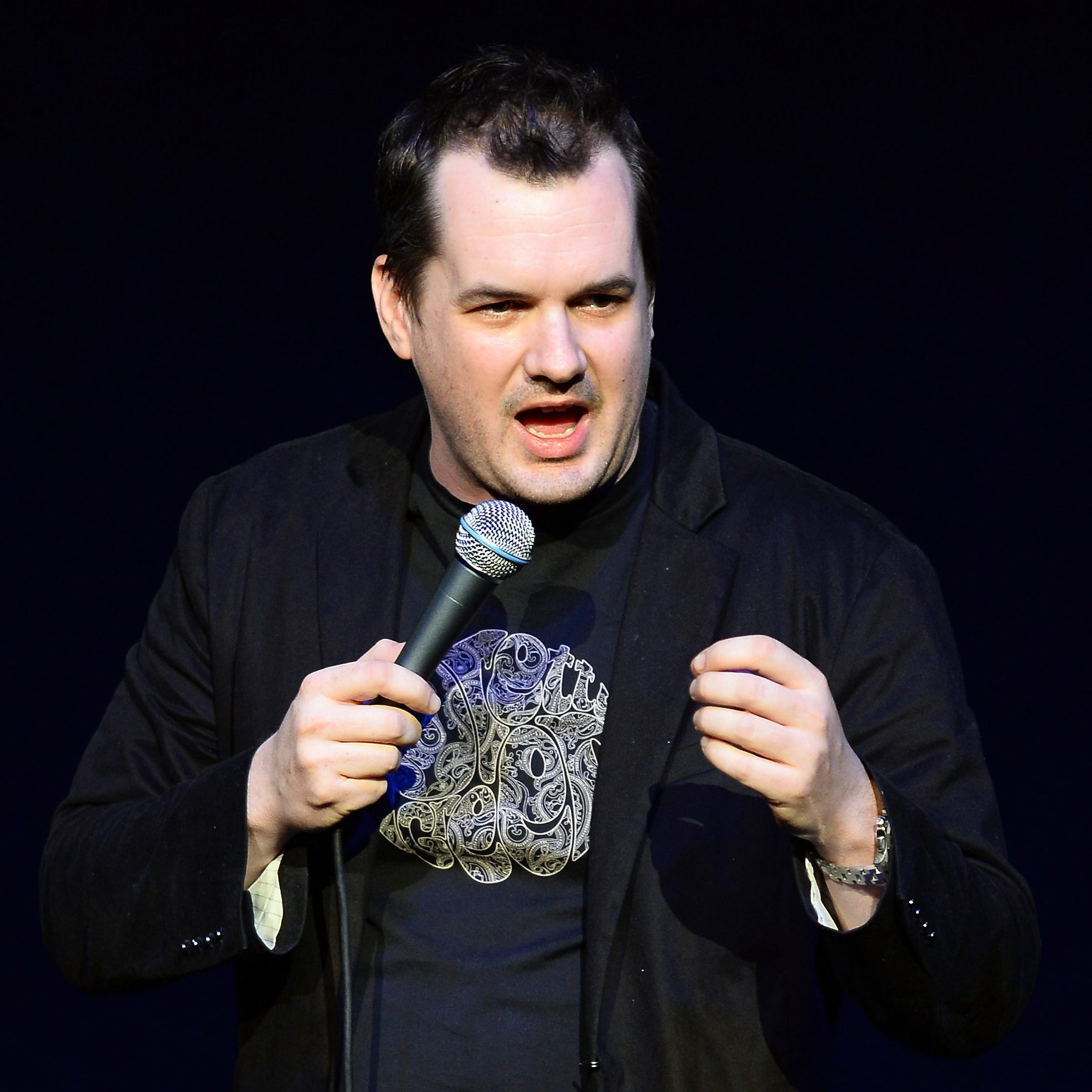 LAS VEGAS, NV - MAY 31: Comedian/actor Jim Jefferies performs his stand-up routine during his Day Streaming tour at The Joint inside the Hard Rock Hotel & Casino on May 31, 2014 in Las Vegas, Nevada. (Photo by Ethan Miller/Getty Images)