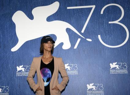 Director Ana Lily Amirpour poses during a photo call for The Bad Batch at the 73rd Venice Film Festival in Venice, Italy, Tuesday, Sept. 2016. (Claudio Onorati/ANSA via AP)