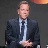 BEVERLY HILLS, CA - AUGUST 04: Actors Kiefer Sutherland (L) and Natascha McElhone speak onstage at the 'Designated Survivor' panel discussion during the Disney ABC Television Group portion of the 2016 Television Critics Association Summer Tour at The Beverly Hilton Hotel on August 4, 2016 in Beverly Hills, California. (Photo by Frederick M. Brown/Getty Images)